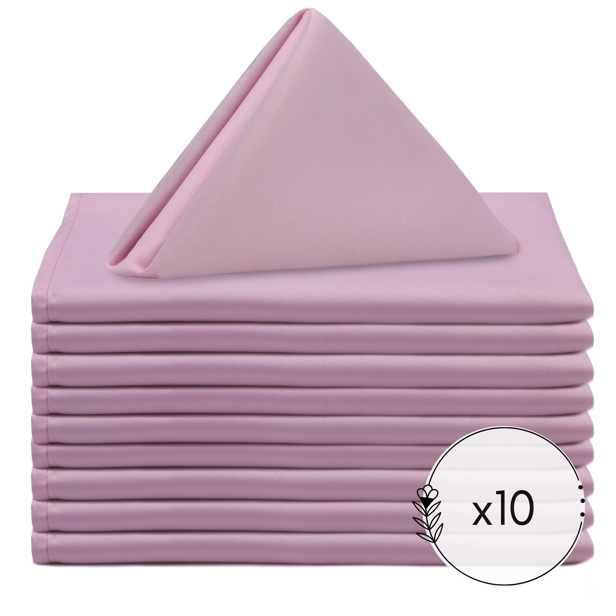 20 inch L'amour Satin Napkins Pink (Pack of 10)