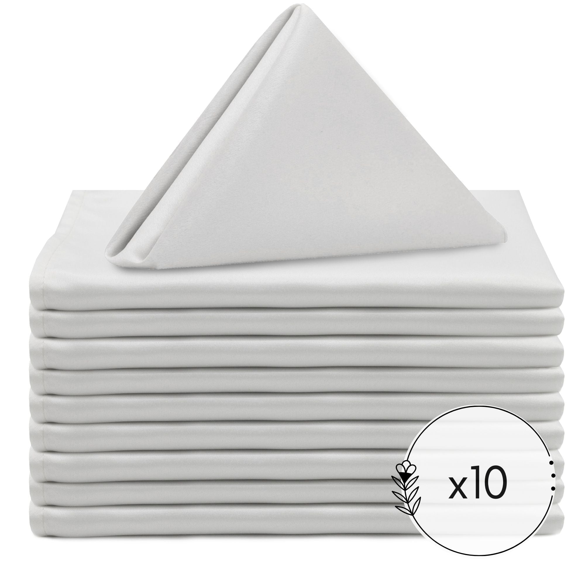 20 inch L'amour Satin Napkins White (Pack of 10)