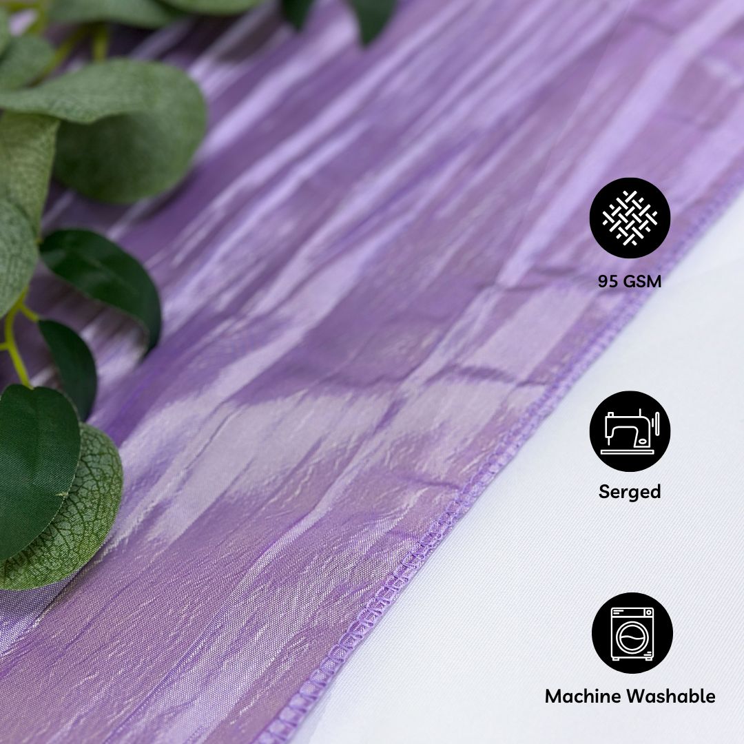 14 x 108 Inch Crinkle Taffeta Table Runner Lavender