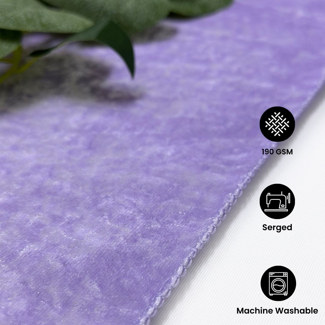 14 x 108 Inch Crushed Velvet Table Runner Lavender