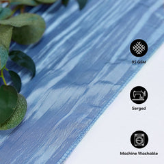 14 x 108 Inch Crinkle Taffeta Table Runner Light Blue