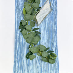 14 x 108 Inch Crinkle Taffeta Table Runner Light Blue