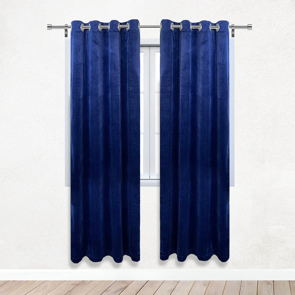 52 X 84 Inch Velvet Curtains with Grommets Navy Blue - 2 Panels
