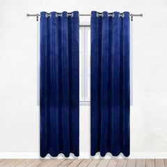 52 X 108 Inch Velvet Curtains with Grommets Navy Blue - 2 Panels