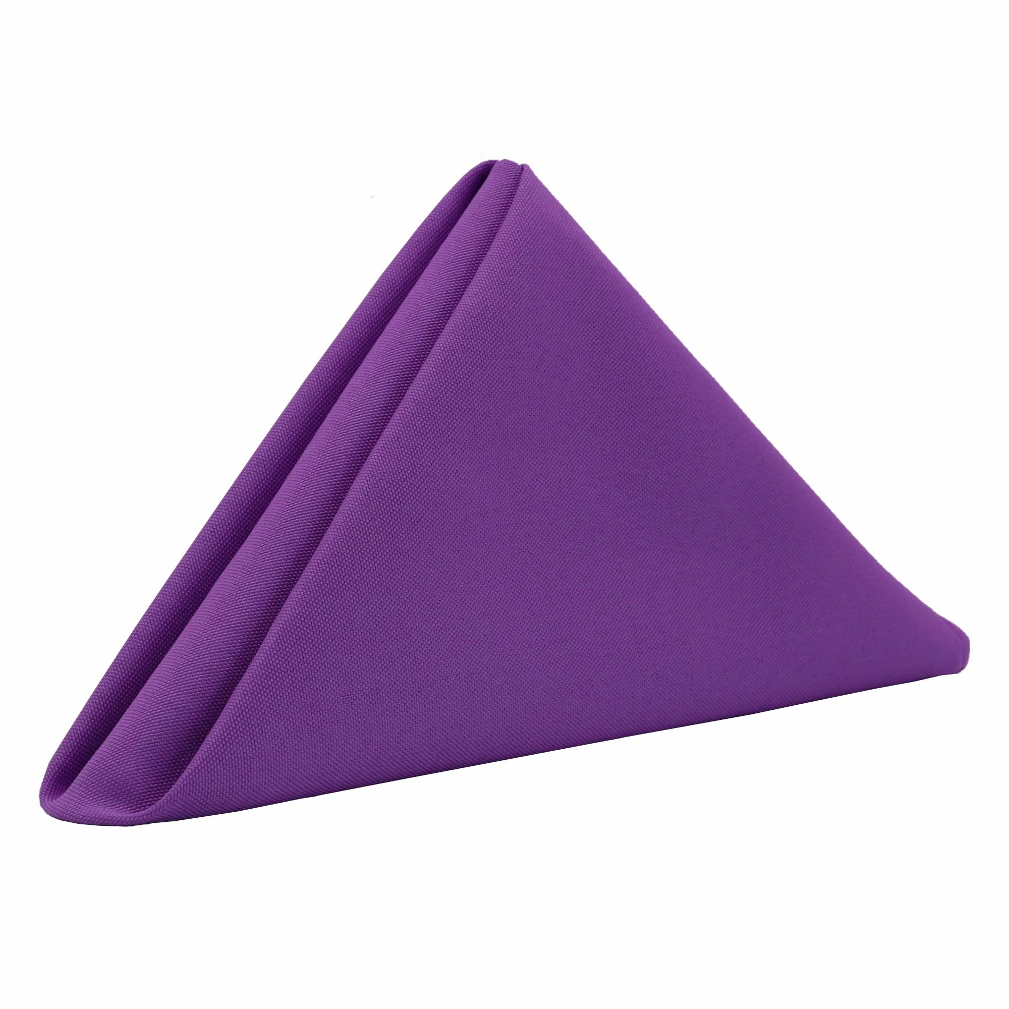 20 inch Polyester Cloth Napkins Purple (Pack of 10)