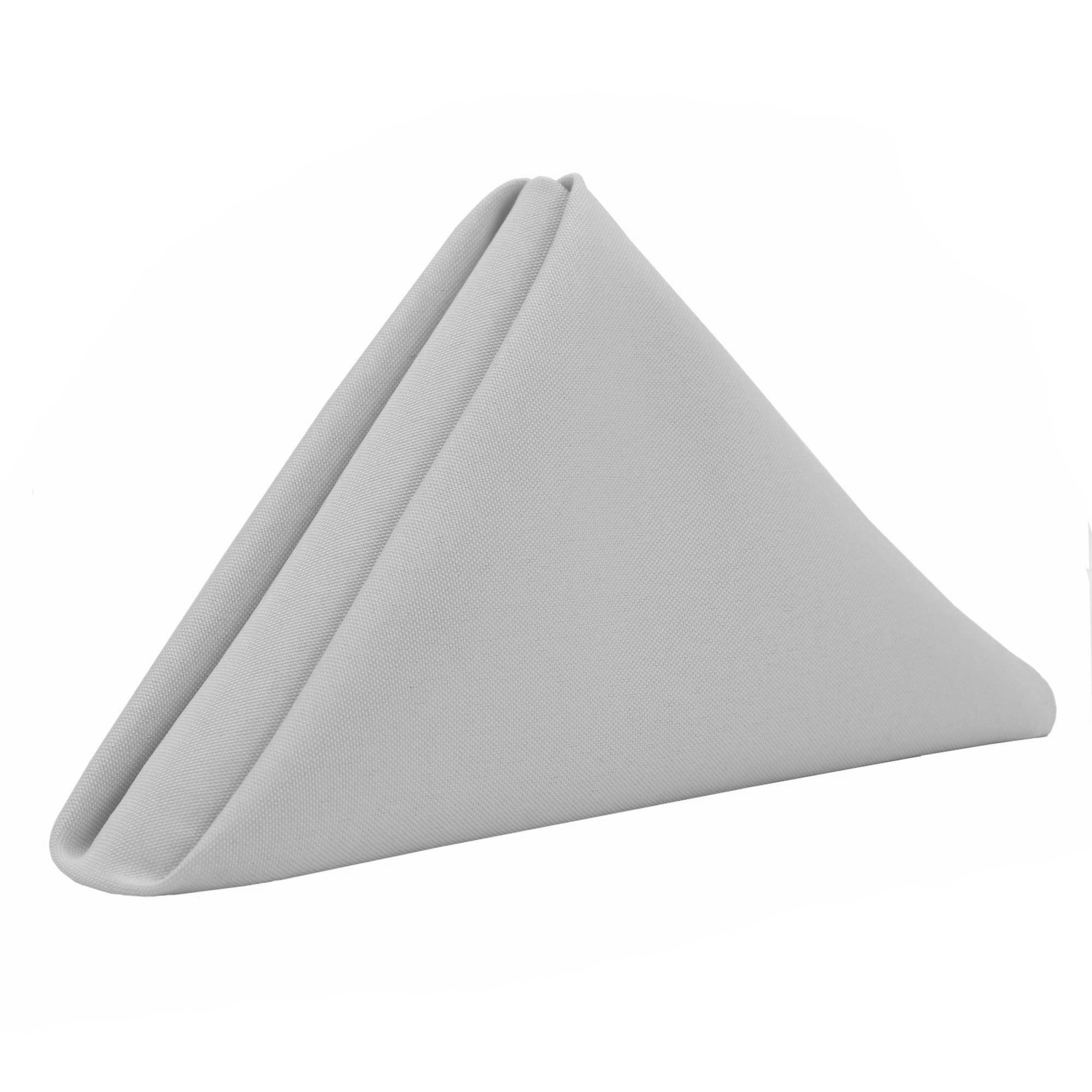 20 inch Polyester Cloth Napkins Silver (Pack of 10)