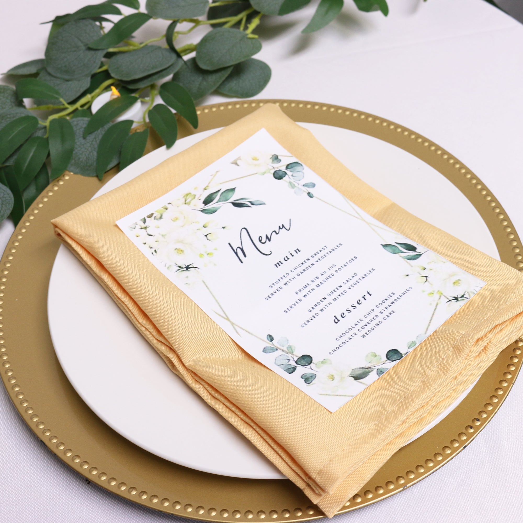 20 inch Polyester Cloth Napkins Peach (Pack of 10)