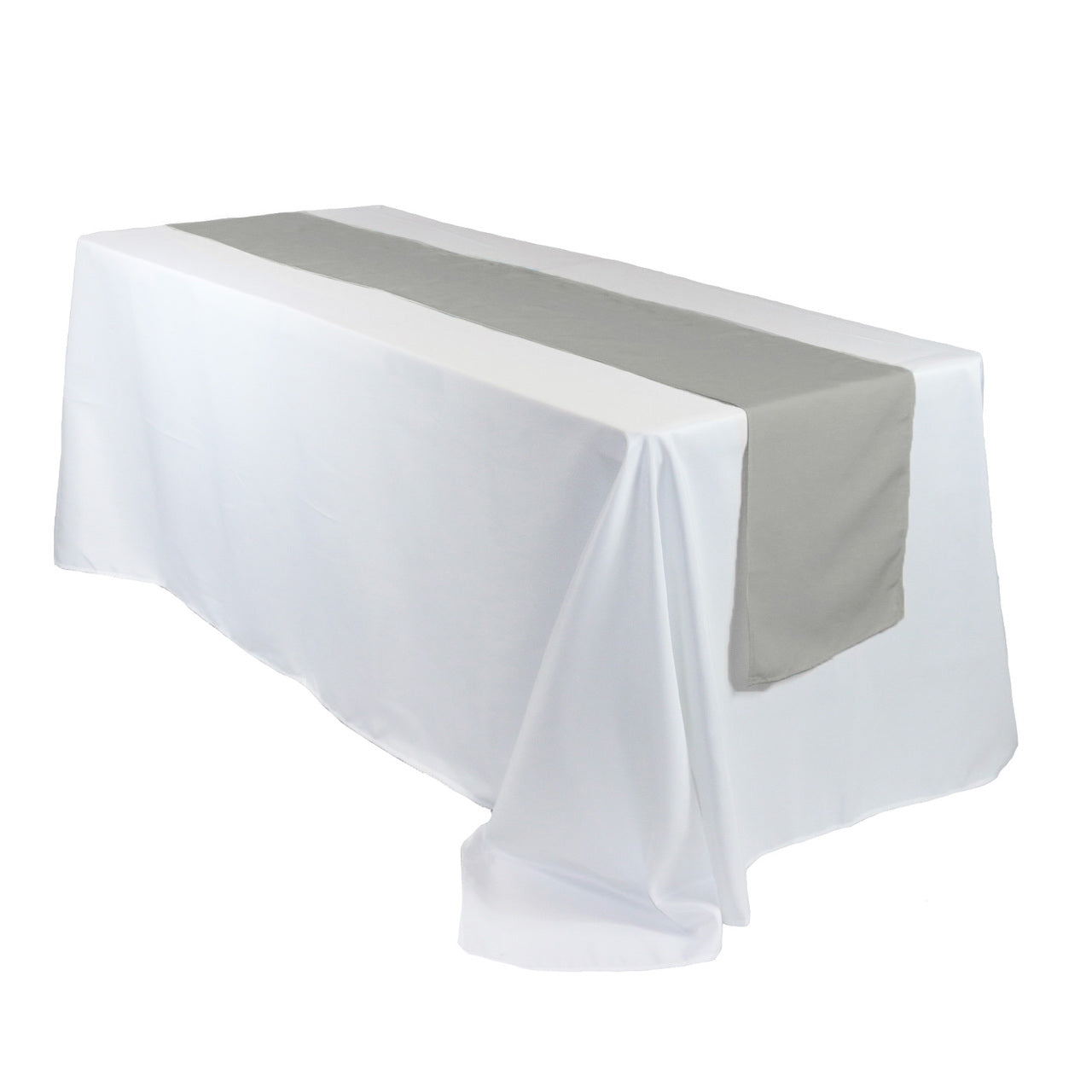 14 x 108 inch Polyester Table Runner Gray