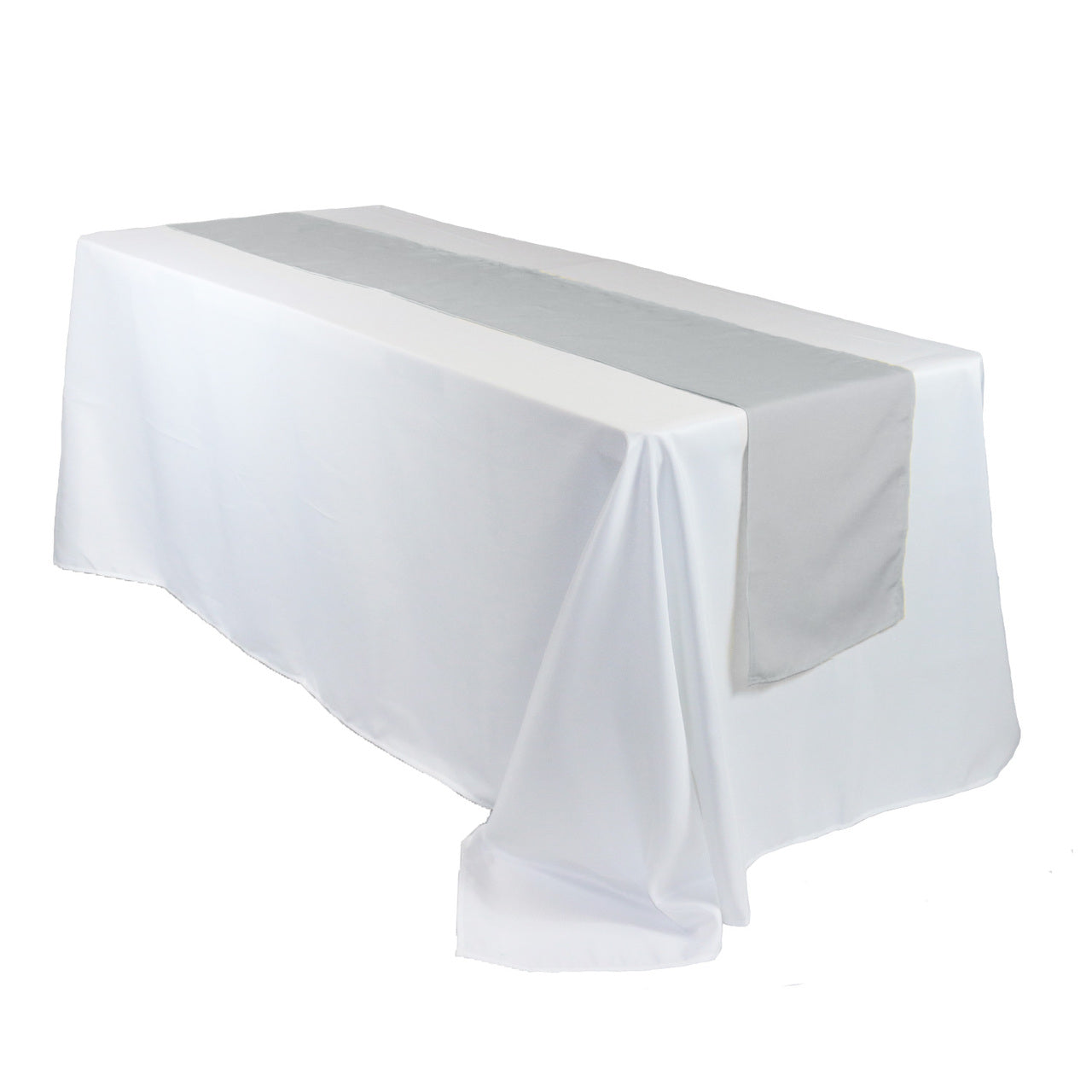 14 x 108 inch Polyester Table Runner Silver