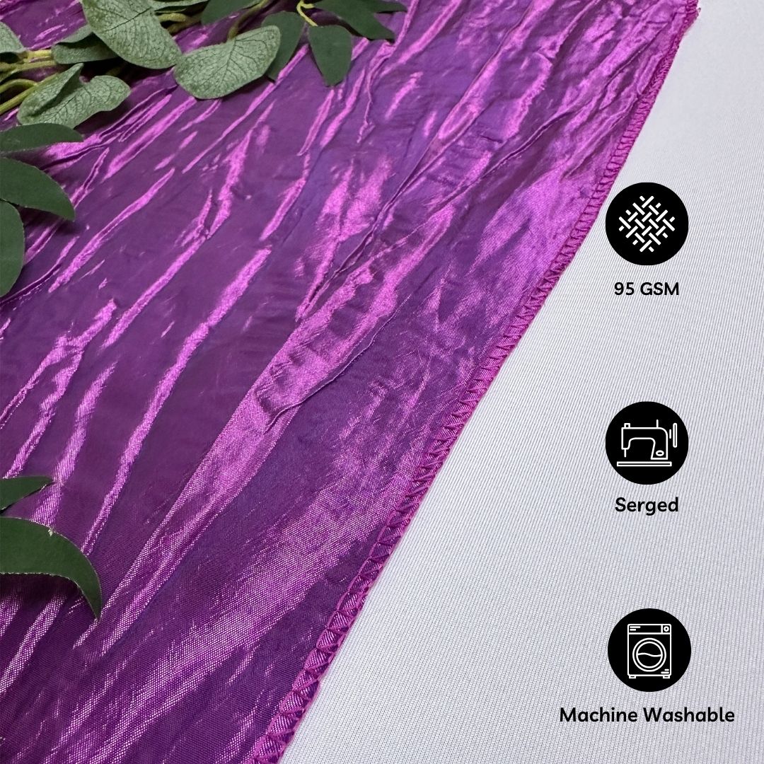 14 x 108 inch Crinkle Taffeta Table Runner Purple