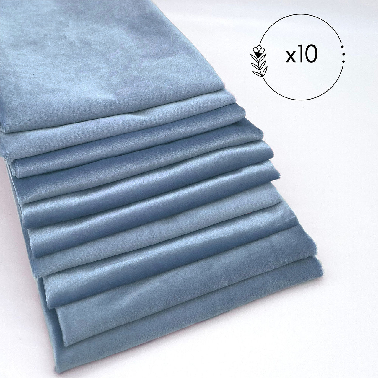 10 Pack 20 Inch Velvet Cloth Napkins Dusty Blue