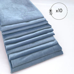 10 Pack 20 Inch Velvet Cloth Napkins Dusty Blue