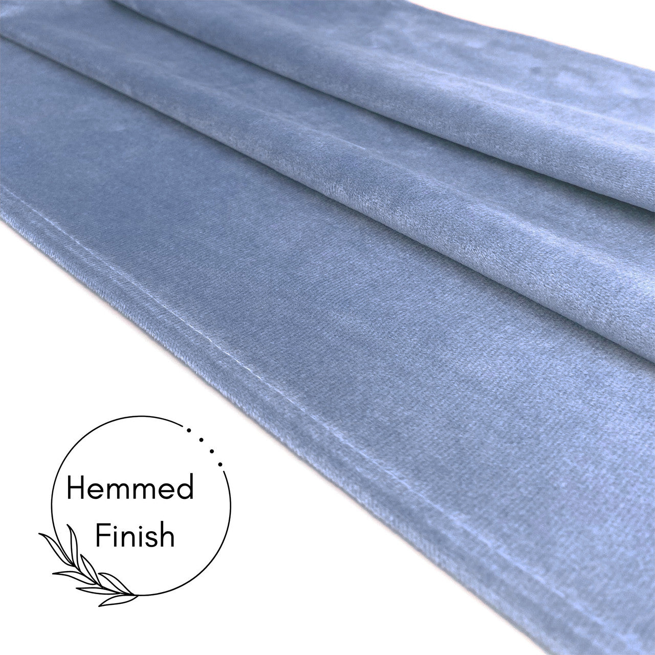 14 x 108 Inch Velvet Table Runner Dusty Blue