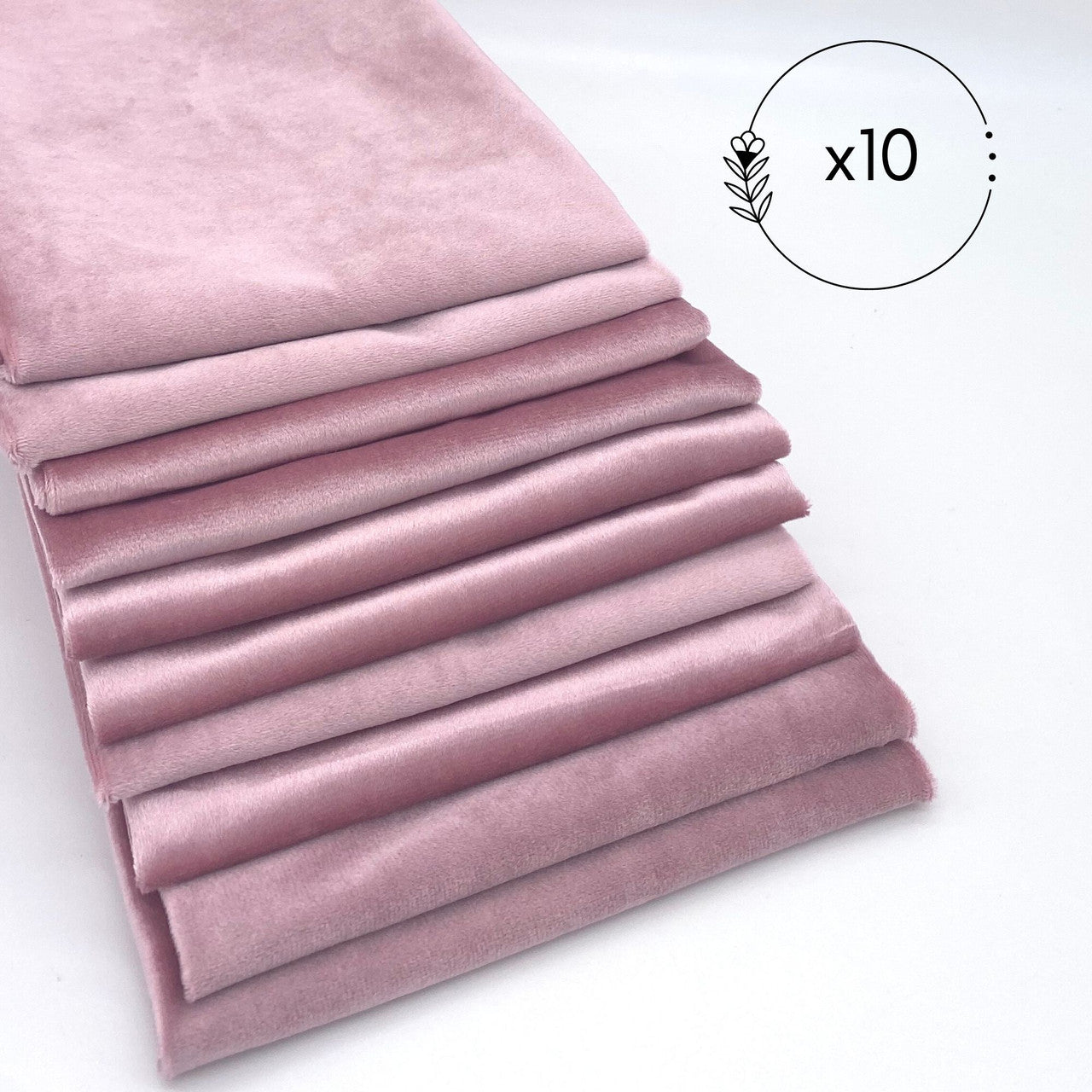 10 Pack 20 Inch Velvet Cloth Napkins Dusty Rose