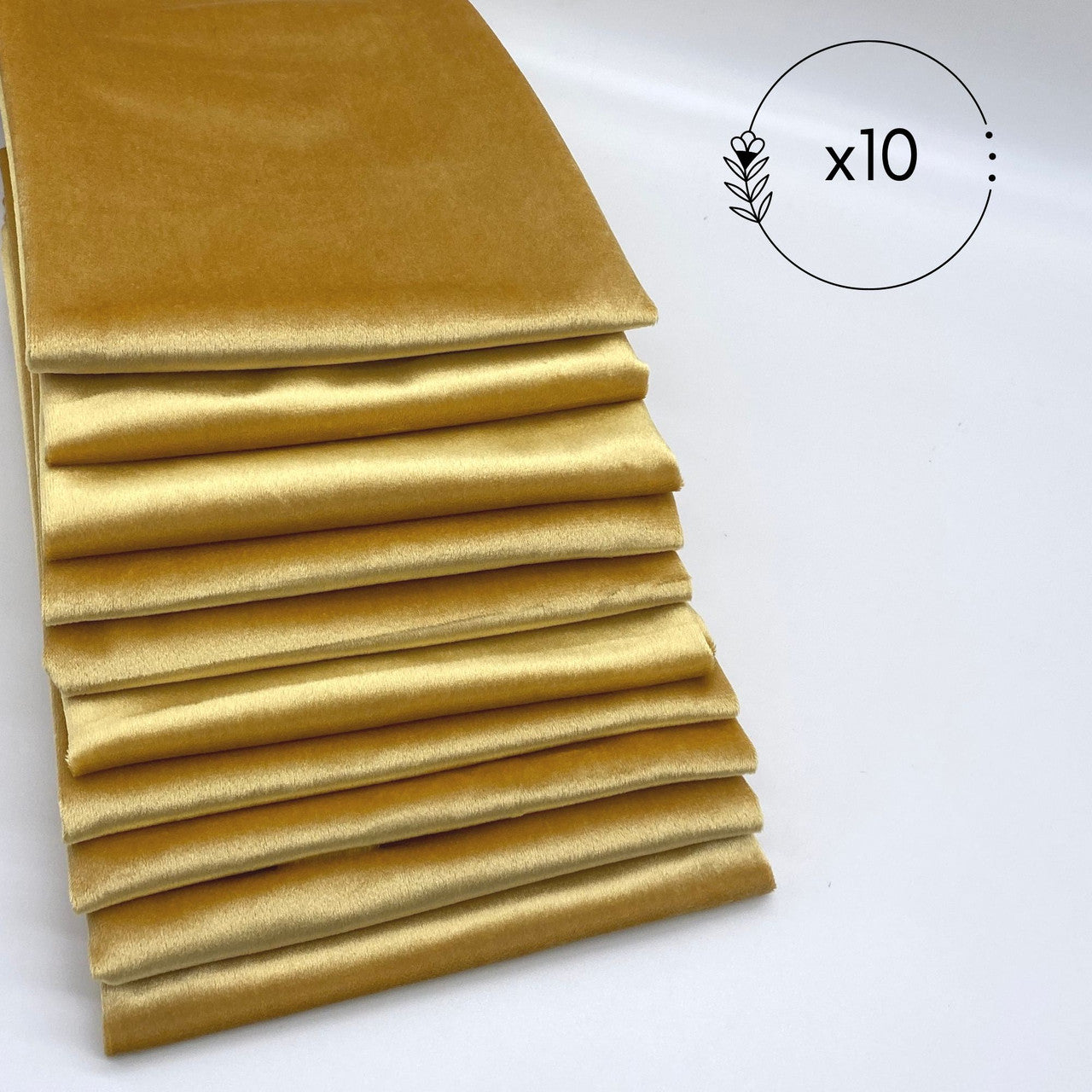 10 Pack 20 Inch Velvet Cloth Napkins Gold