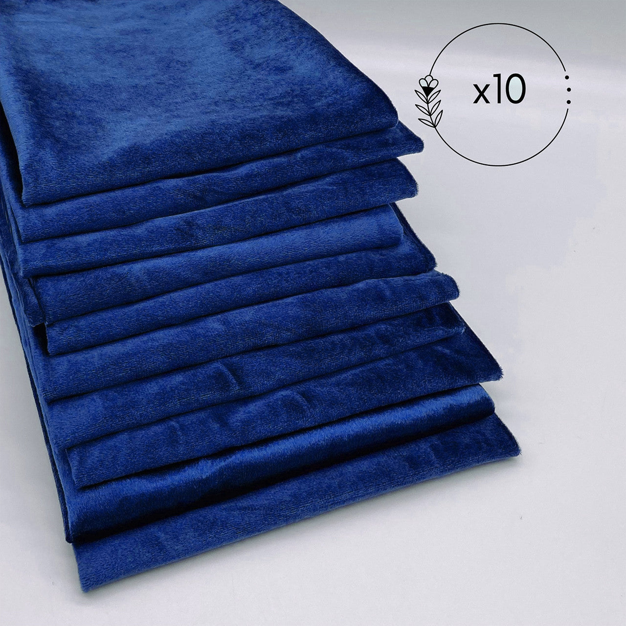 10 Pack 20 Inch Velvet Cloth Napkins Navy Blue