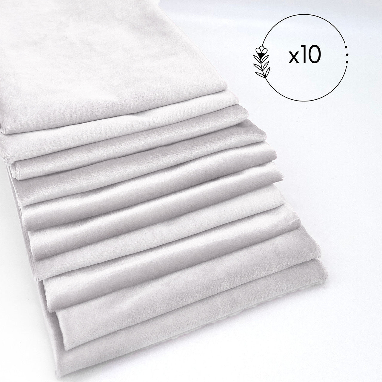 10 Pack 20 Inch Velvet Cloth Napkins White
