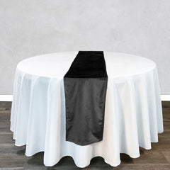 14 x 108 Inch Velvet Table Runner Black