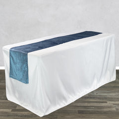 14 x 108 Inch Velvet Table Runner Dusty Blue