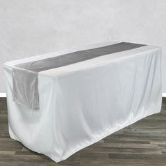 14 x 108 Inch Velvet Table Runner Gray