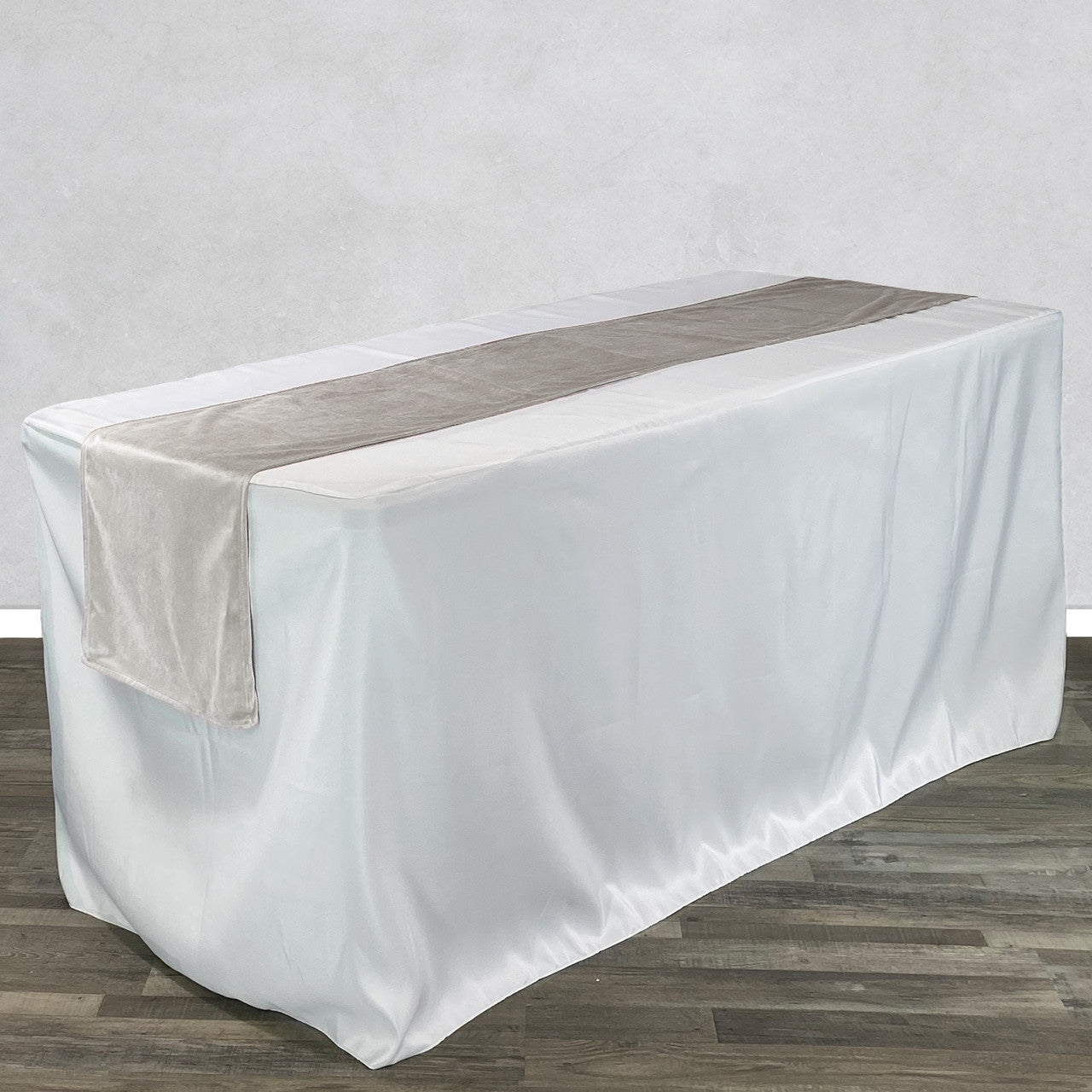 14 x 108 Inch Velvet Table Runner Ivory