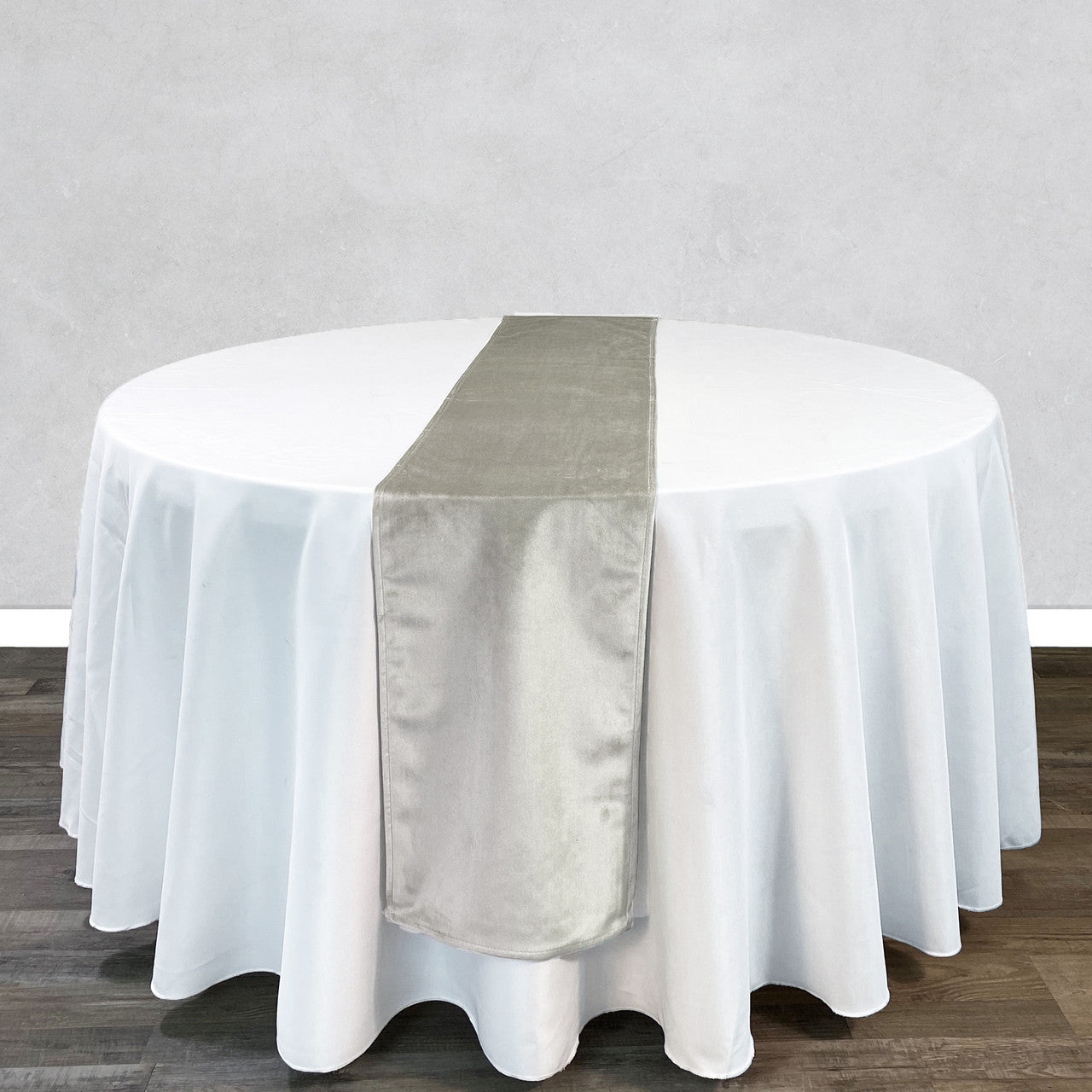 14 x 108 Inch Velvet Table Runner Ivory
