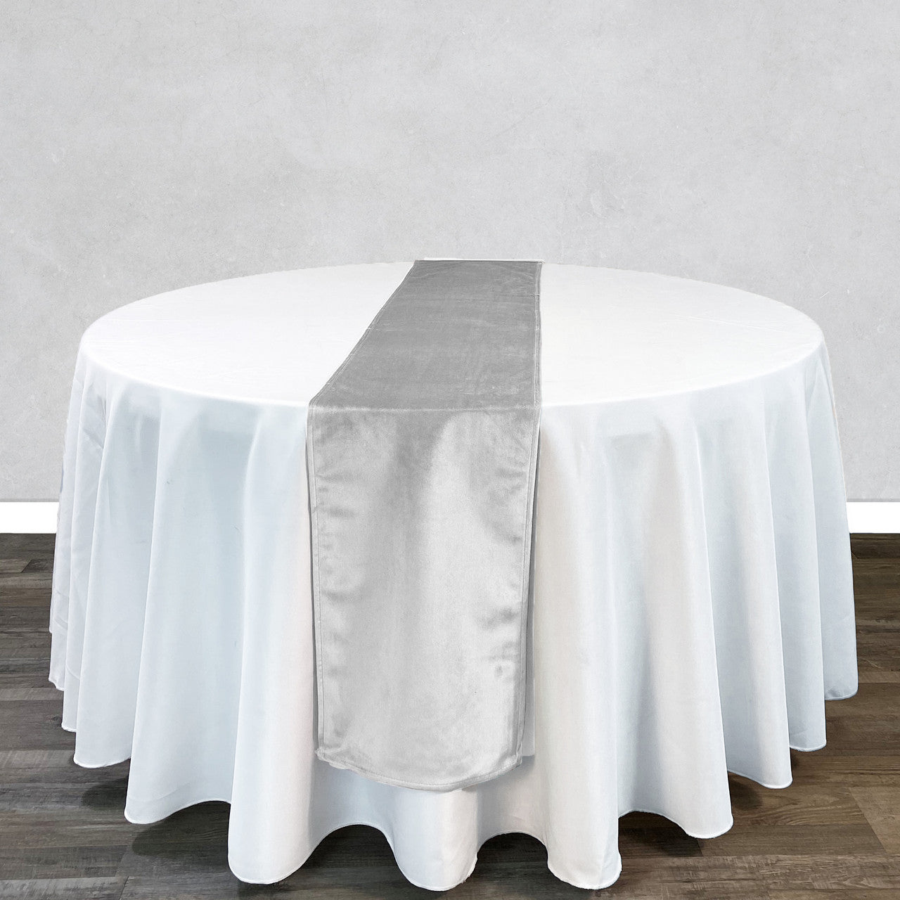 14 x 108 Inch Velvet Table Runner White