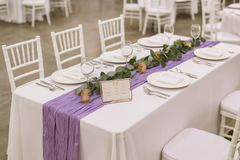 14 x 108 Inch Crinkle Taffeta Table Runner Lavender