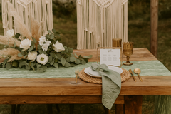 14 x 108 Inch Crinkle Taffeta Table Runner Sage