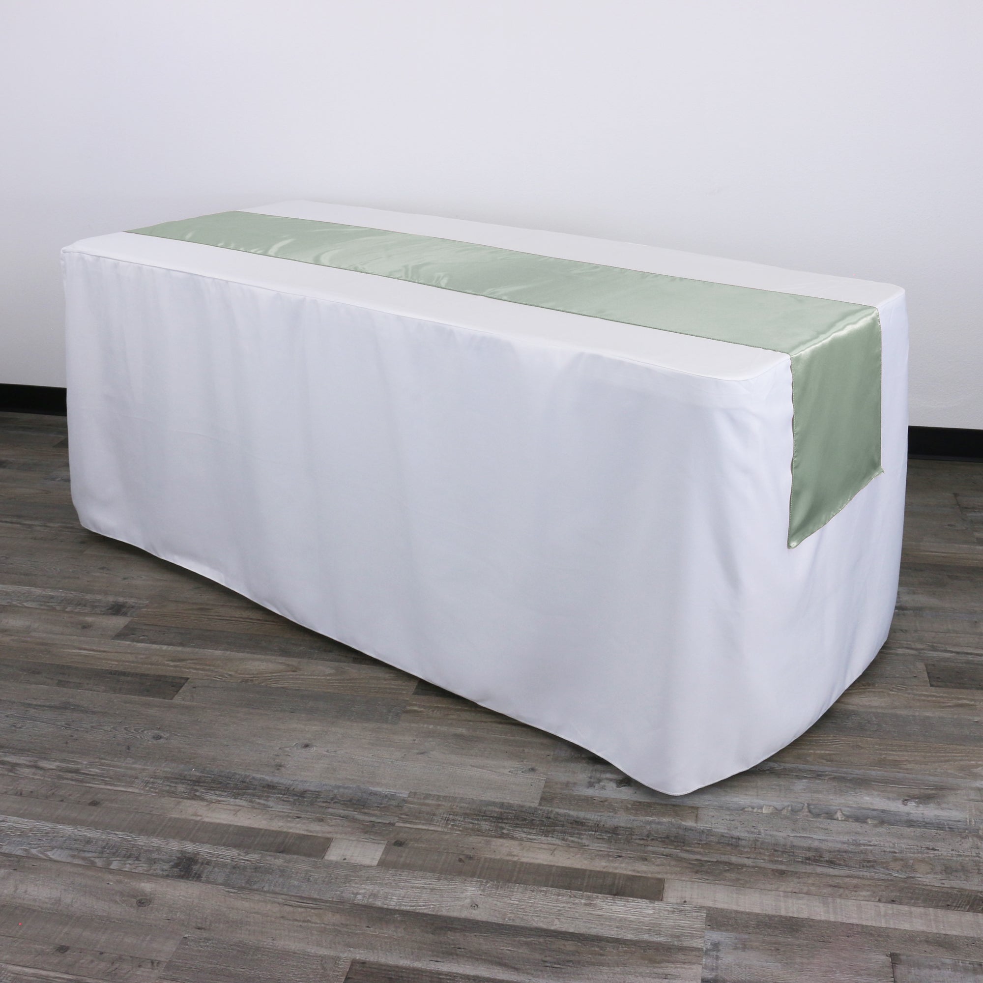 14 x 108 Inch Satin Table Runner Sage