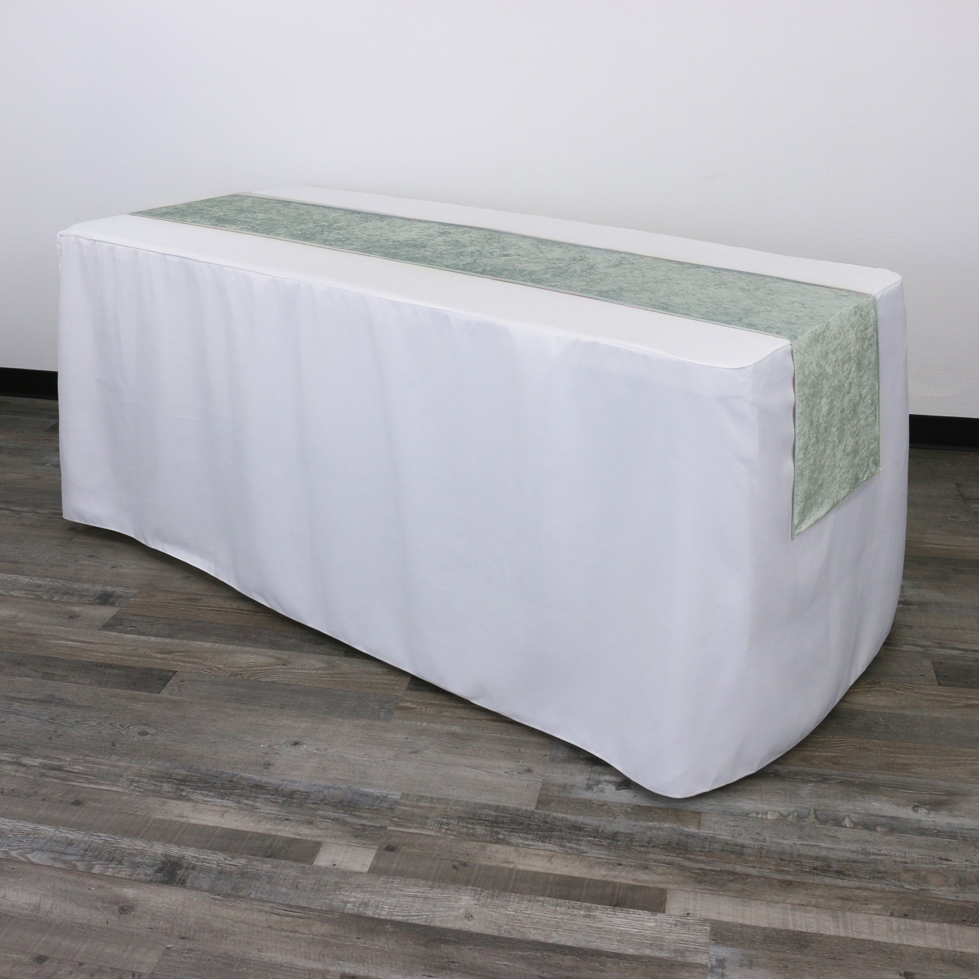14 x 108 Inch Crushed Velvet Table Runner Sage