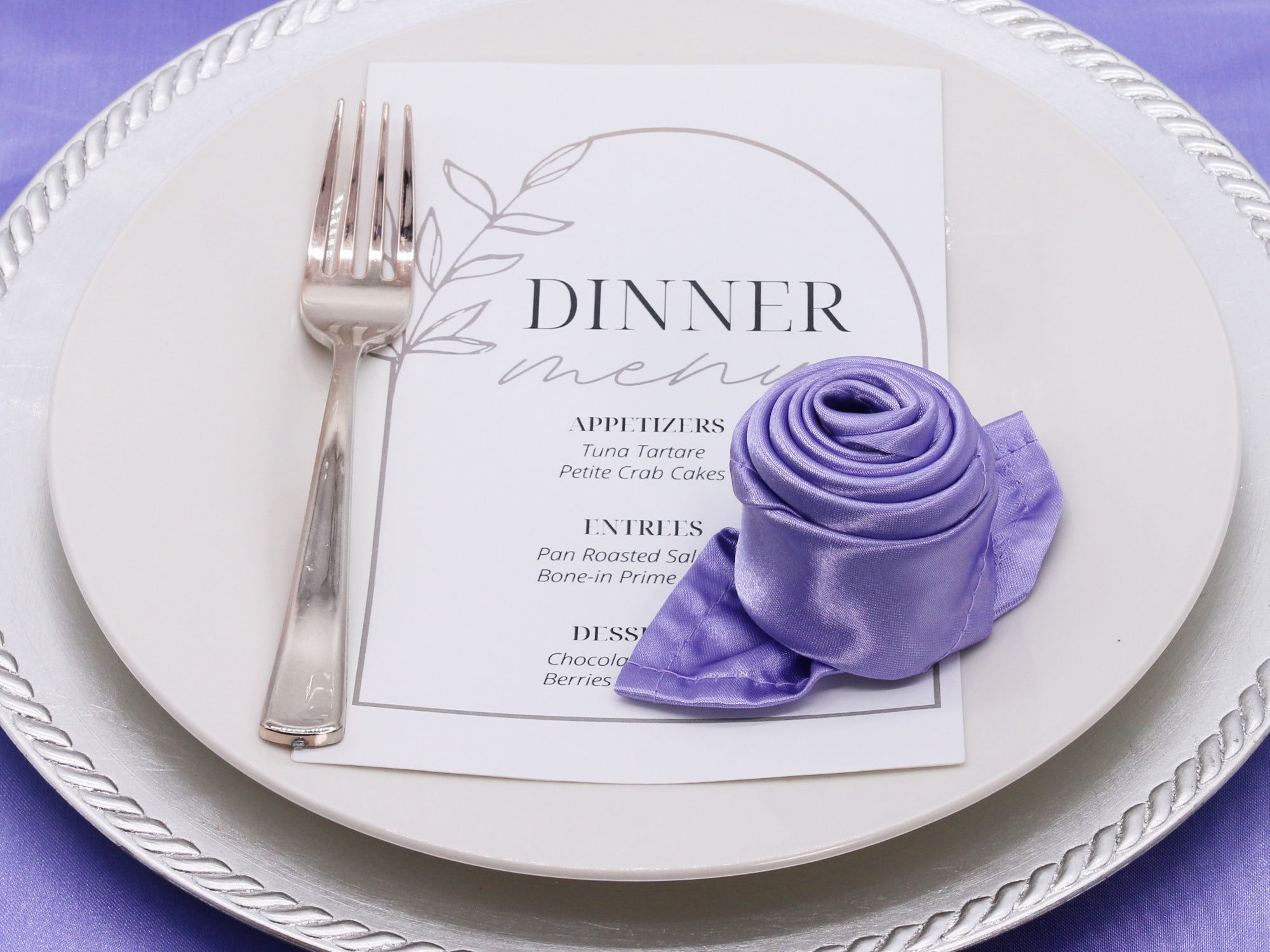 20 inch Satin Cloth Napkins Lavender (Pack of 10)