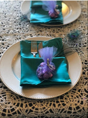 20 inch Satin Cloth Napkins Teal (Pack of 10)