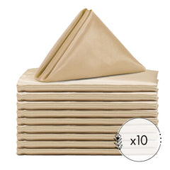 20 inch Satin Cloth Napkins Champagne (Pack of 10)