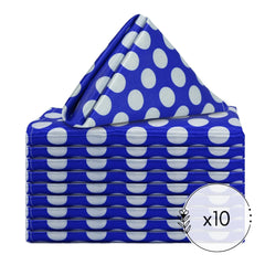 20 inch Satin Cloth Napkins Royal Blue and White Polka Dots (Pack of 10)