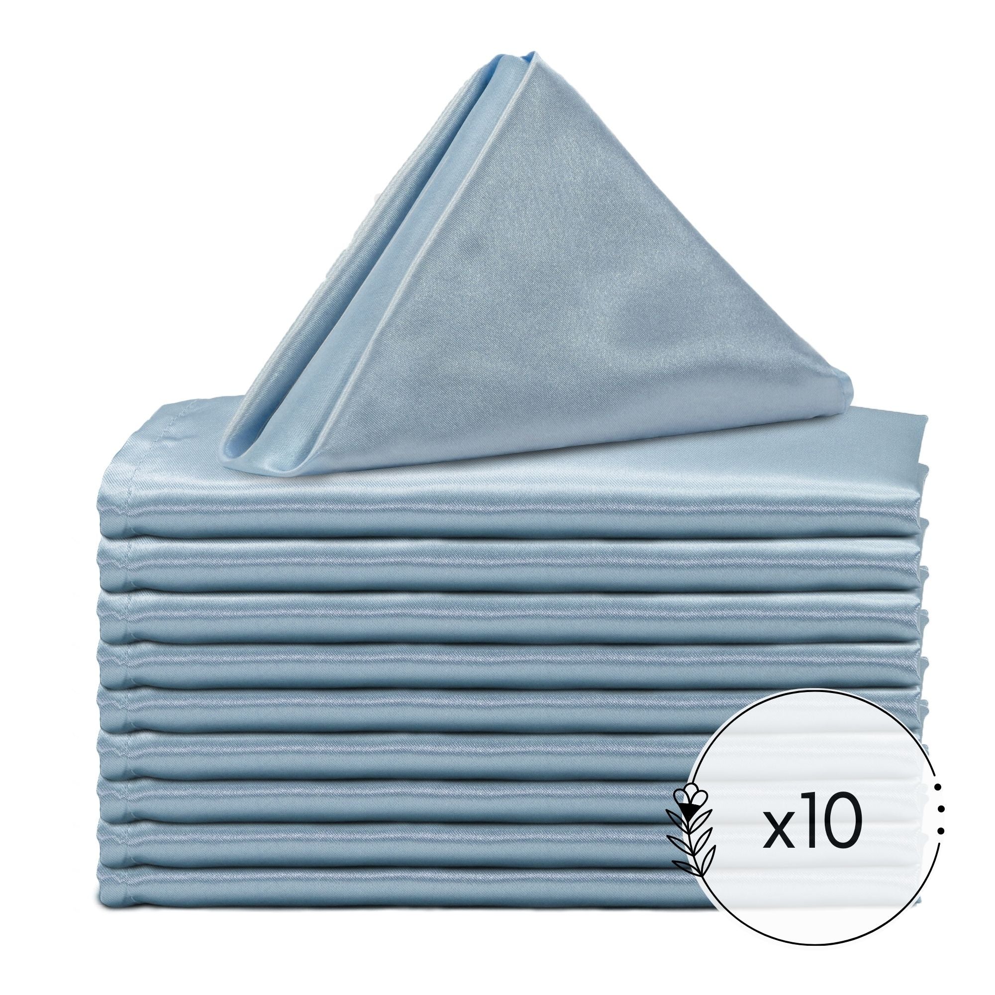 20 Inch Satin Cloth Napkins Dusty Blue (Pack of 10)