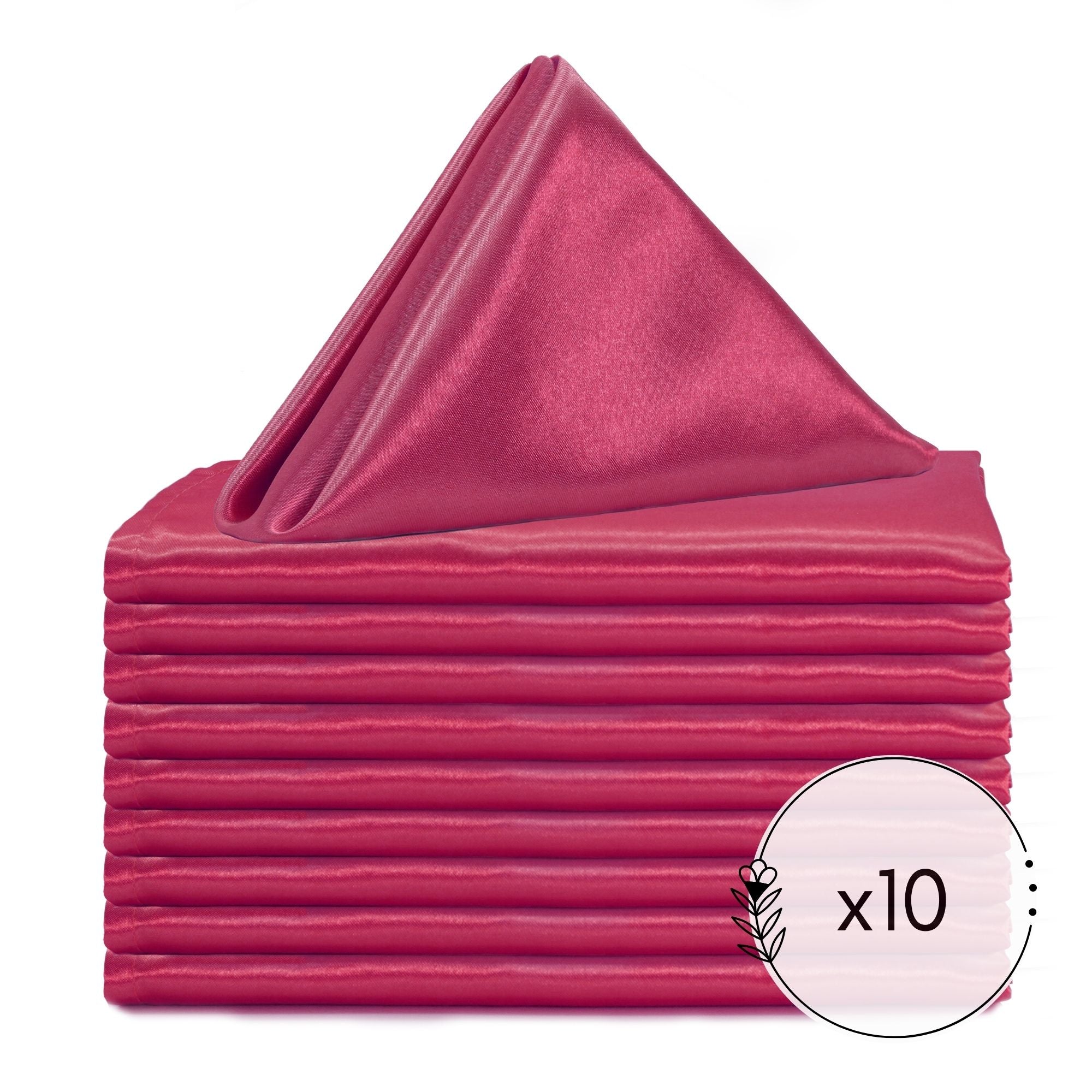 20 Inch Satin Cloth Napkins Fuchsia (Pack of 10)