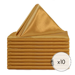 20 inch Satin Cloth Napkins Gold (Pack of 10)