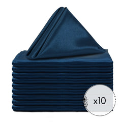 20 inch Satin Cloth Napkins Navy Blue (Pack of 10)