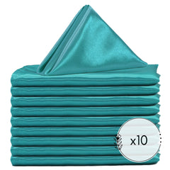 20 inch Satin Cloth Napkins Teal (Pack of 10)