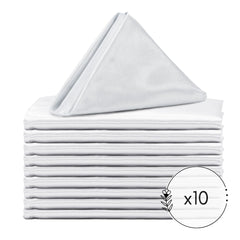 20 inch Satin Cloth Napkins White (Pack of 10)