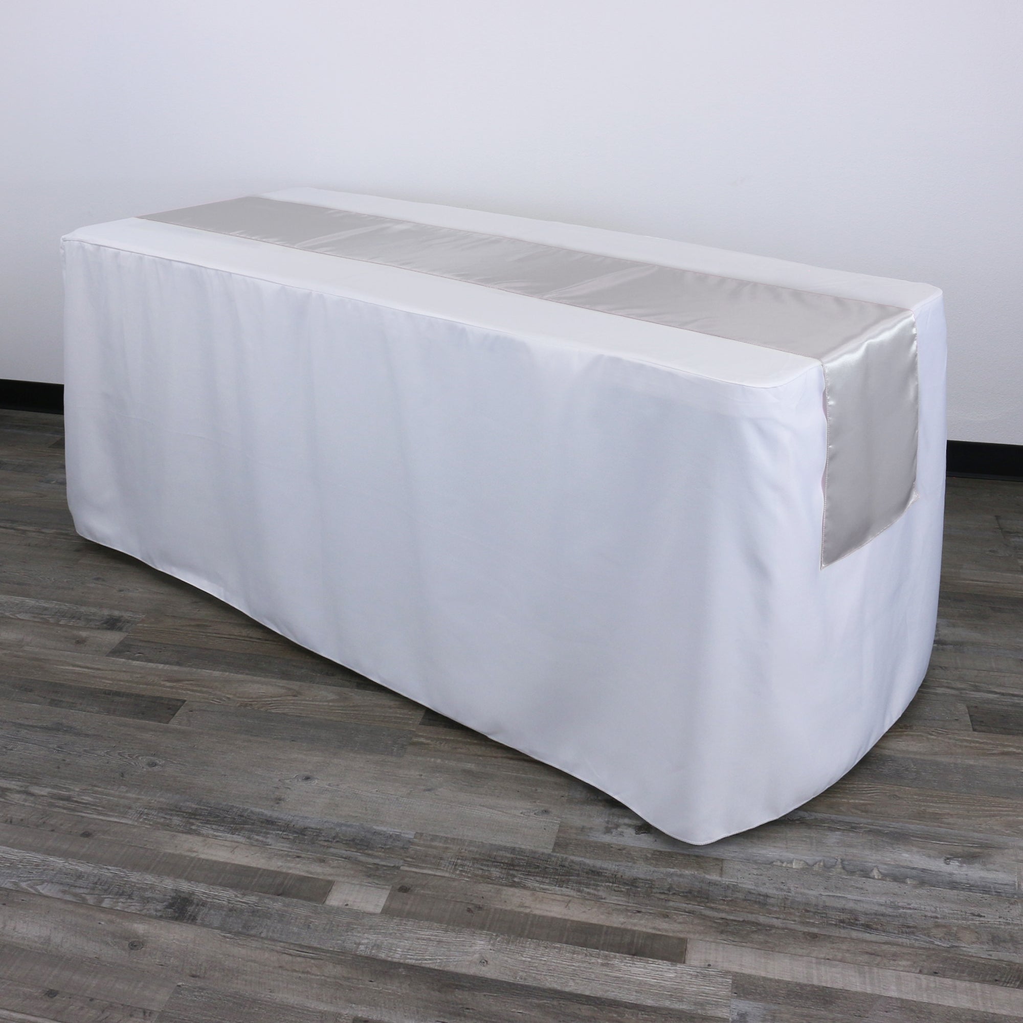 14 x 108 inch Satin Table Runner Silver