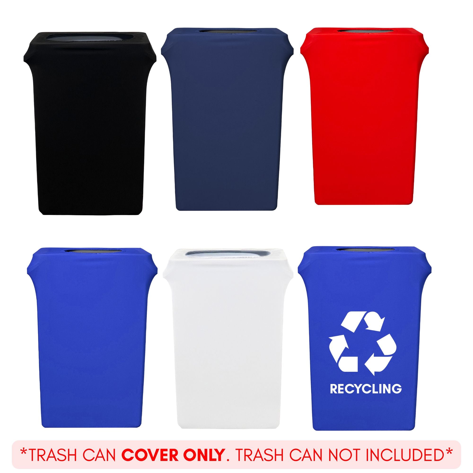 23 Gallon Spandex Slim Jim Narrow Trash Can Cover Navy Blue
