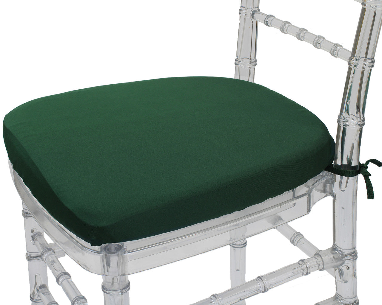 10 Pack Stretch Spandex Chiavari Pad Cover with Ties Hunter Green