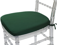 10 Pack Stretch Spandex Chiavari Pad Cover with Ties Hunter Green