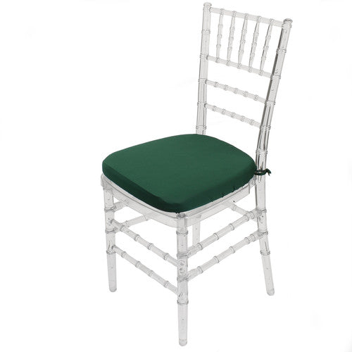 10 Pack Stretch Spandex Chiavari Pad Cover with Ties Hunter Green