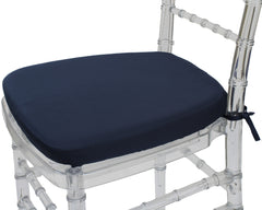 10 Pack Stretch Spandex Chiavari Pad Cover with Ties Navy Blue