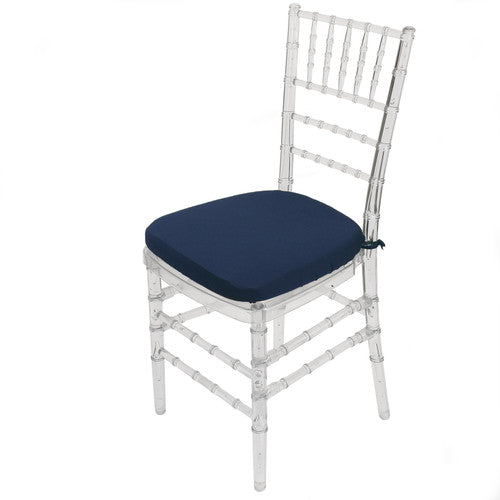 10 Pack Stretch Spandex Chiavari Pad Cover with Ties Navy Blue