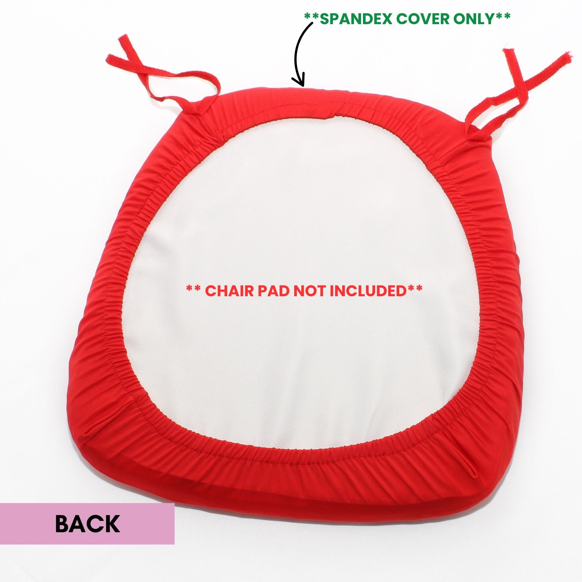 10 Pack Stretch Spandex Chiavari Pad Cover with Ties Red