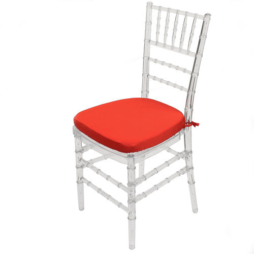 10 Pack Stretch Spandex Chiavari Pad Cover with Ties Red